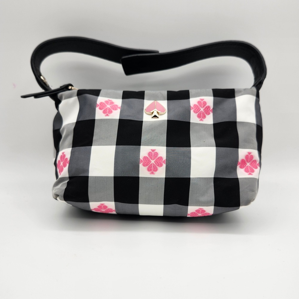 Kate Spade‎ Morley Small Cosmetic Pouch Gingham Pink Spade Flowers